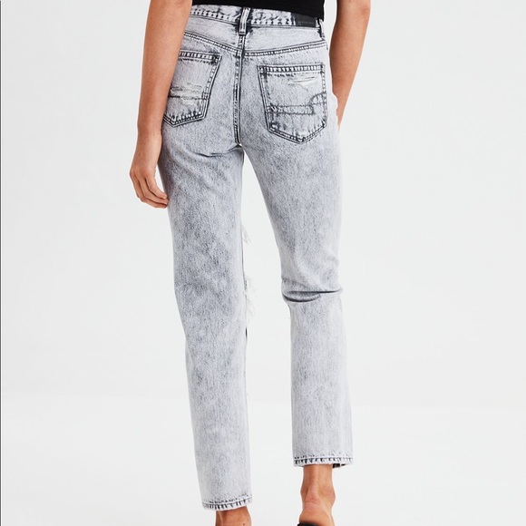 american eagle super destroyed mom jeans